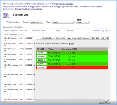 Latency Panel Screenshot